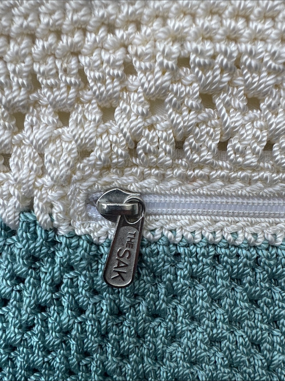 The Sak Cream and Teal Hand-Crocheted Shoulder Bag - Picture 5 of 7